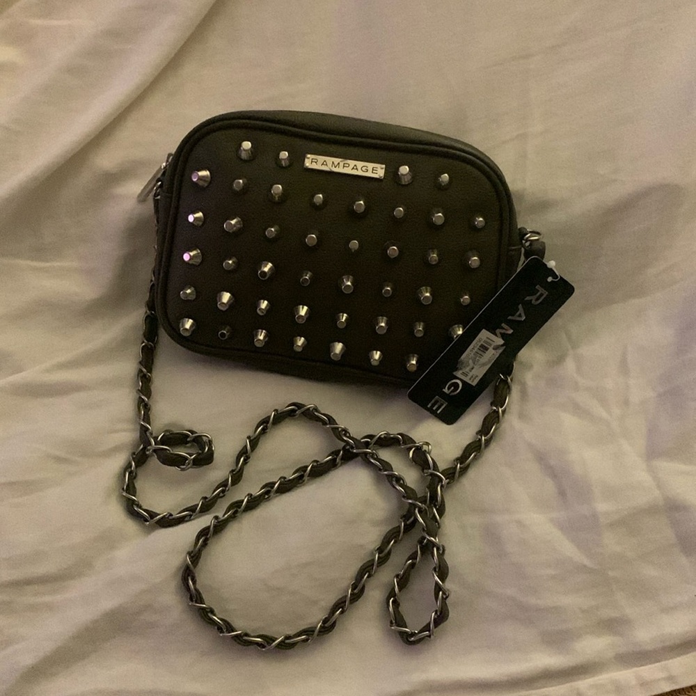 crossbody bag , small , dark gray leather , never worn